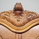 Showcase in fir wood and carved walnut, early 1900s