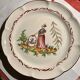 Faience plate Les Islettes decor Madame Bernard 19th century 23 cm rare model