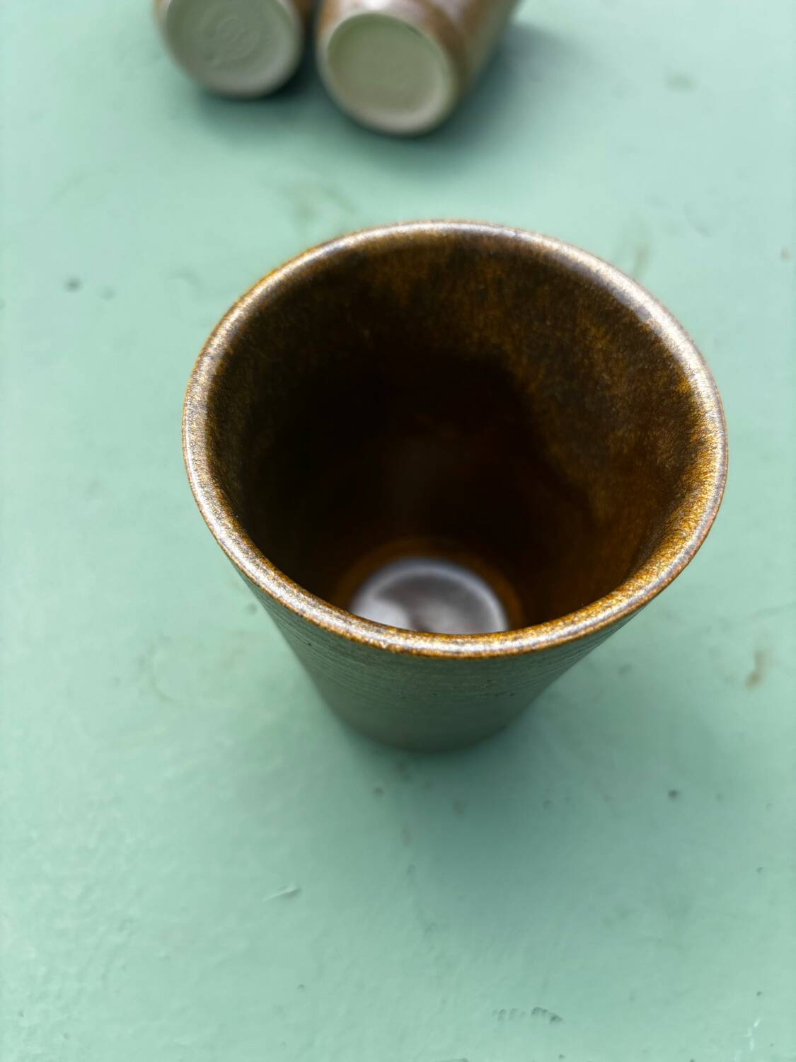 Vintage lot de 3 verres gobelets Digoin en grès