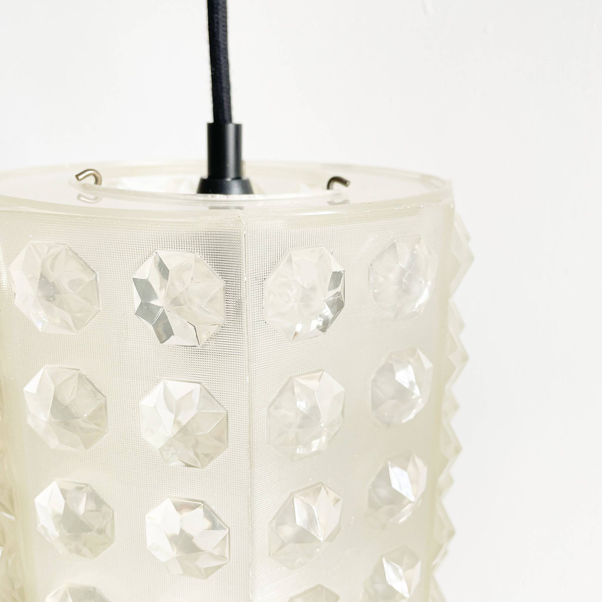 Vintage rotaflex octagonal diamond pendant light