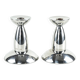Pair of Chrome Candlesticks, Industrial Minimalist Design, European, 1970s