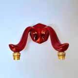 Red Art Deco ceramic wall light