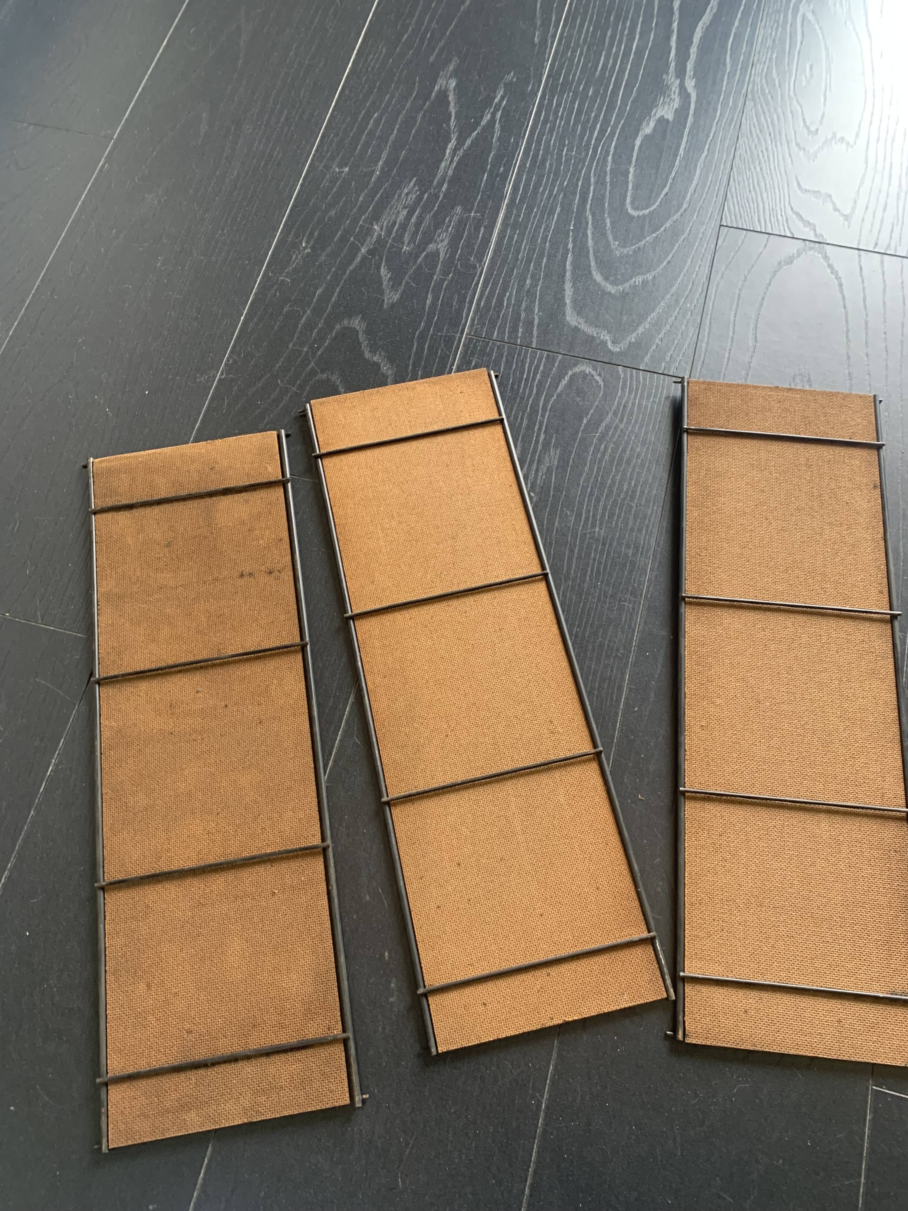 Vintage 1960 String wall shelf in gold wood - 60 x 50 cm