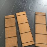 Vintage 1960 String wall shelf in gold wood - 60 x 50 cm