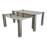 Ensemble de 2 tables gigognes vintage / table basse / tables d'appoint