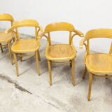 Set of 4 bistro chairs with armrests 1960