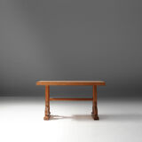 Table basse Art Déco en chêne années 1940
