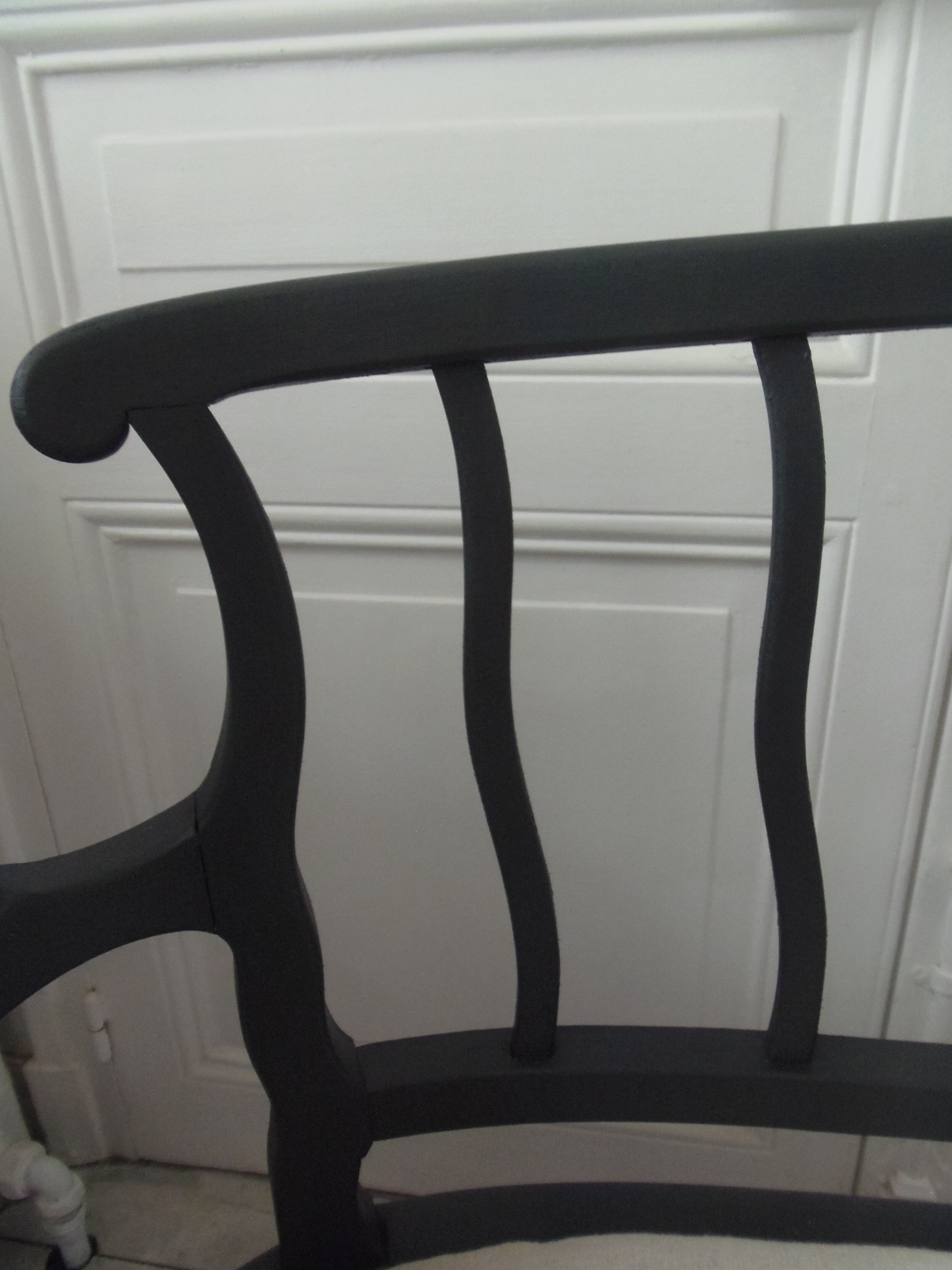 Old bench slate gray waxed finish, seat composed of a cake