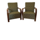 Art Deco lounge chairs with curved wooden arms, 1930s, set of 2