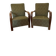 Art Deco lounge chairs with curved wooden arms, 1930s, set of 2