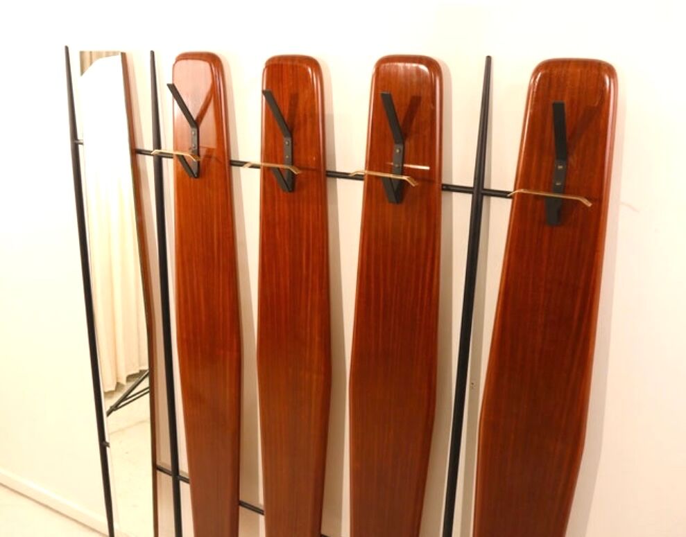 Mirrored italian coat and hat rack
