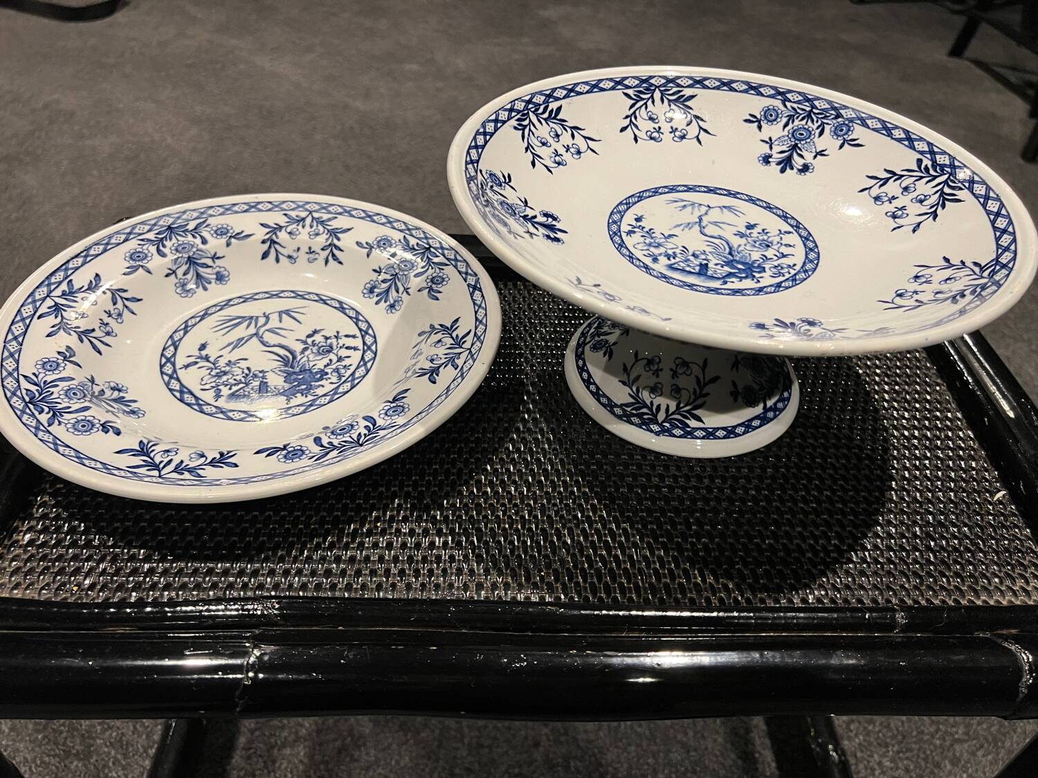 Luneville plate and compote dish