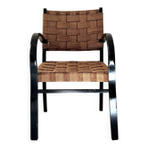 Scandinavian armchair in wood and woven cord by Axel Larsson, Sweden 1950.
