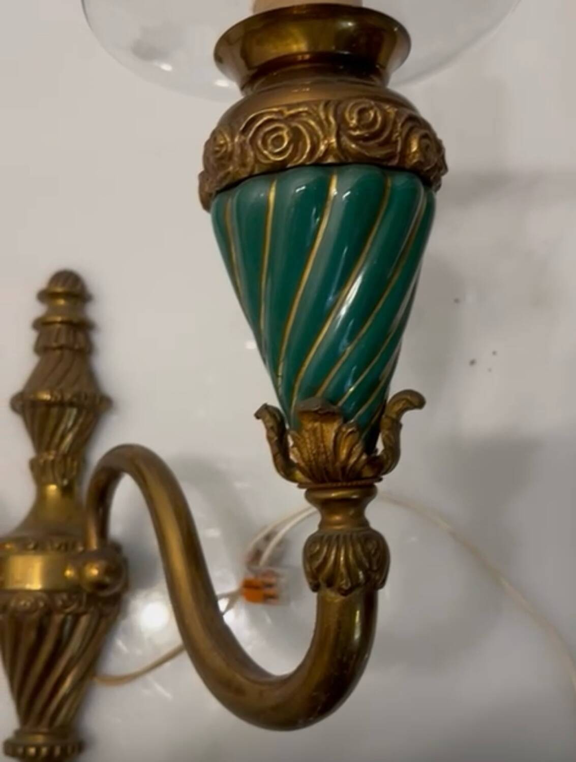Bronze Ceramic Sconces Set of 2 1950’s