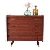 Scandinavian chest of drawers with compass feet