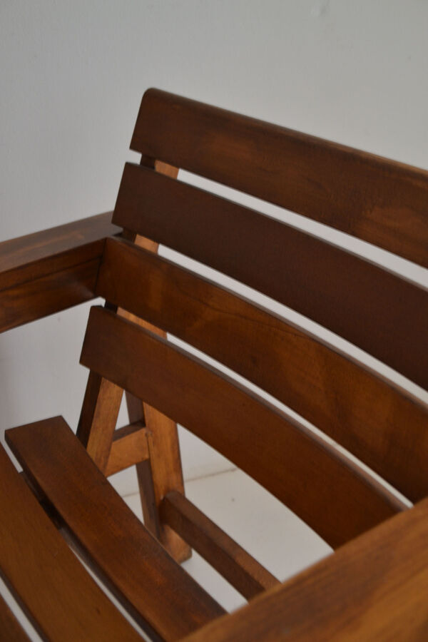 fauteuil en bois massif 1970