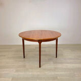 Round dining table McIntosh teak design Scandinavian 50s vintage