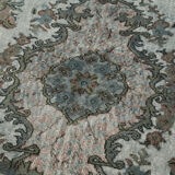 Handmade Hi-Low Pile Turkish 1980s 191 cm x 296 cm Grey Rug