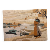 Tapisserie en laine vintage