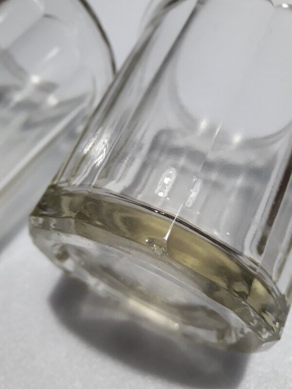 2 antique glass jam jars 500g