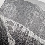 The Devil's Bridge, Schöllenen, vintage engraving, 1878.