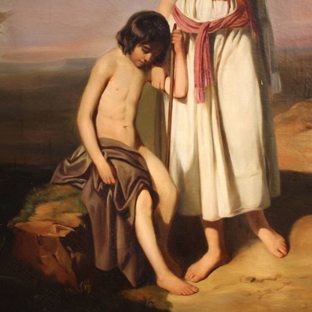 Great 19th century French painting, Hagar and Ishmael