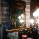 Henri II style beveled mirror in walnut