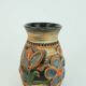 1960s bay ceramic vase multi-color relief flower decor model 94 17
