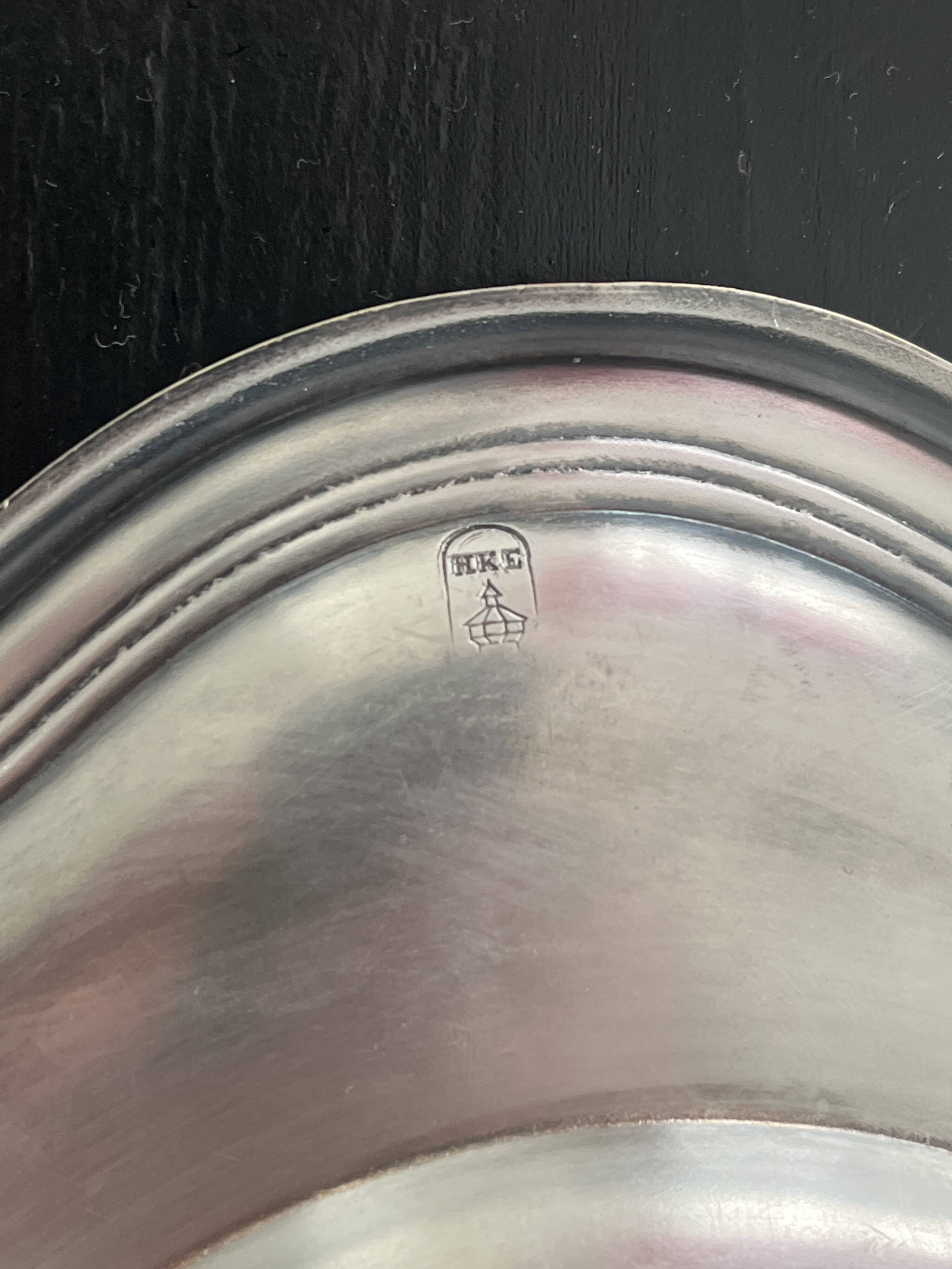 Silver-plated metal tray 1900 hallmark hke