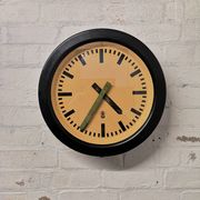 Large 1950s Bakelite East German Modernest Factory Clocks By GW ( Geratewerk Liepzig )