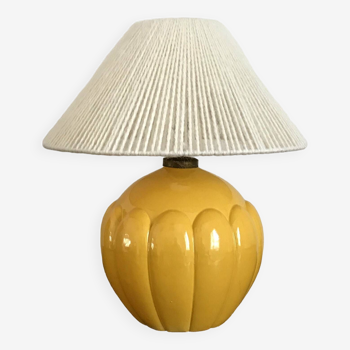 Vintage St Clément ceramic lamp with wool shade