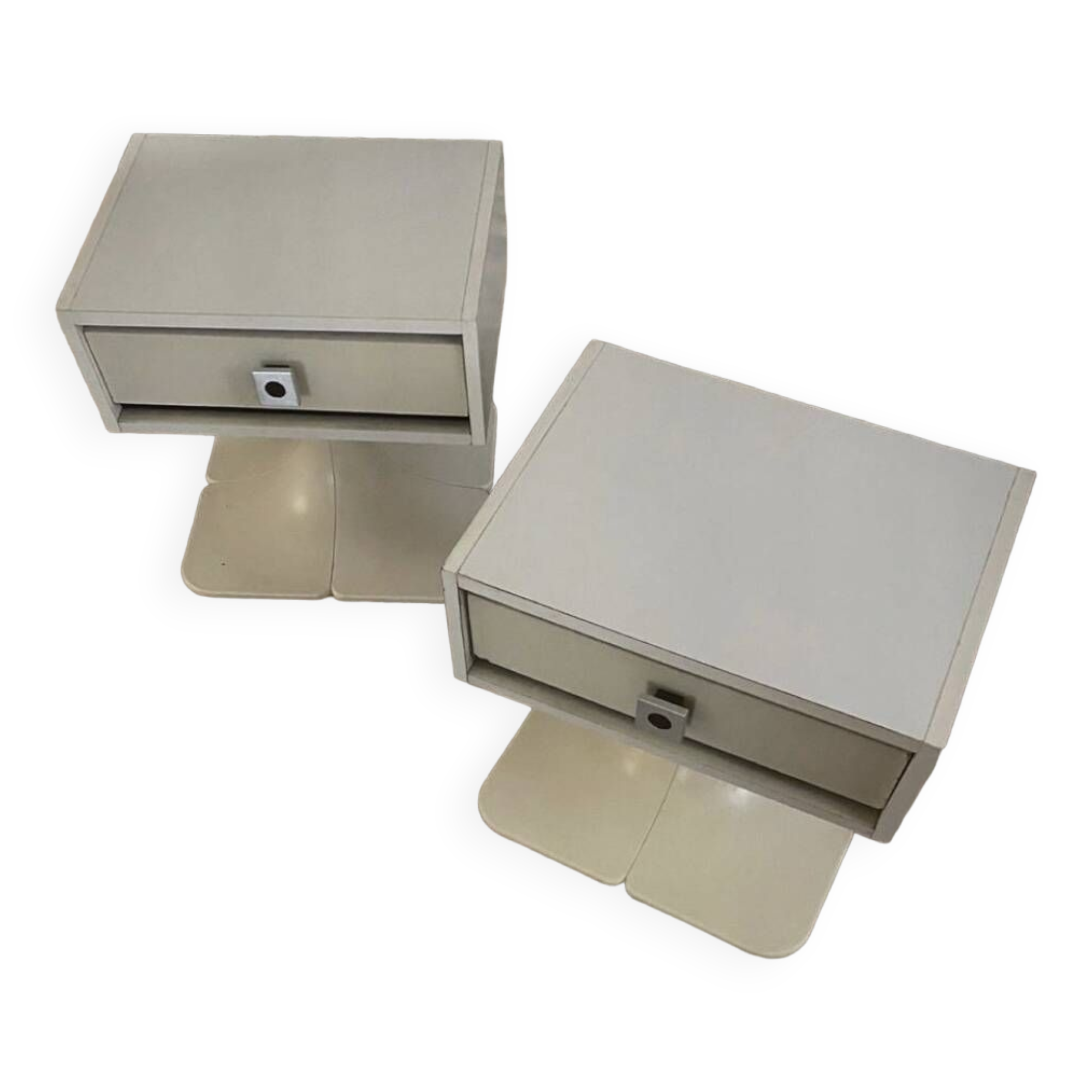 Pair of bedside tables, vintage tulip feet