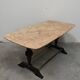 Mid-century modern coffee table in marble, brass, and wood, 1950s.