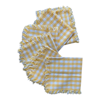 Set of old gingham pattern towels