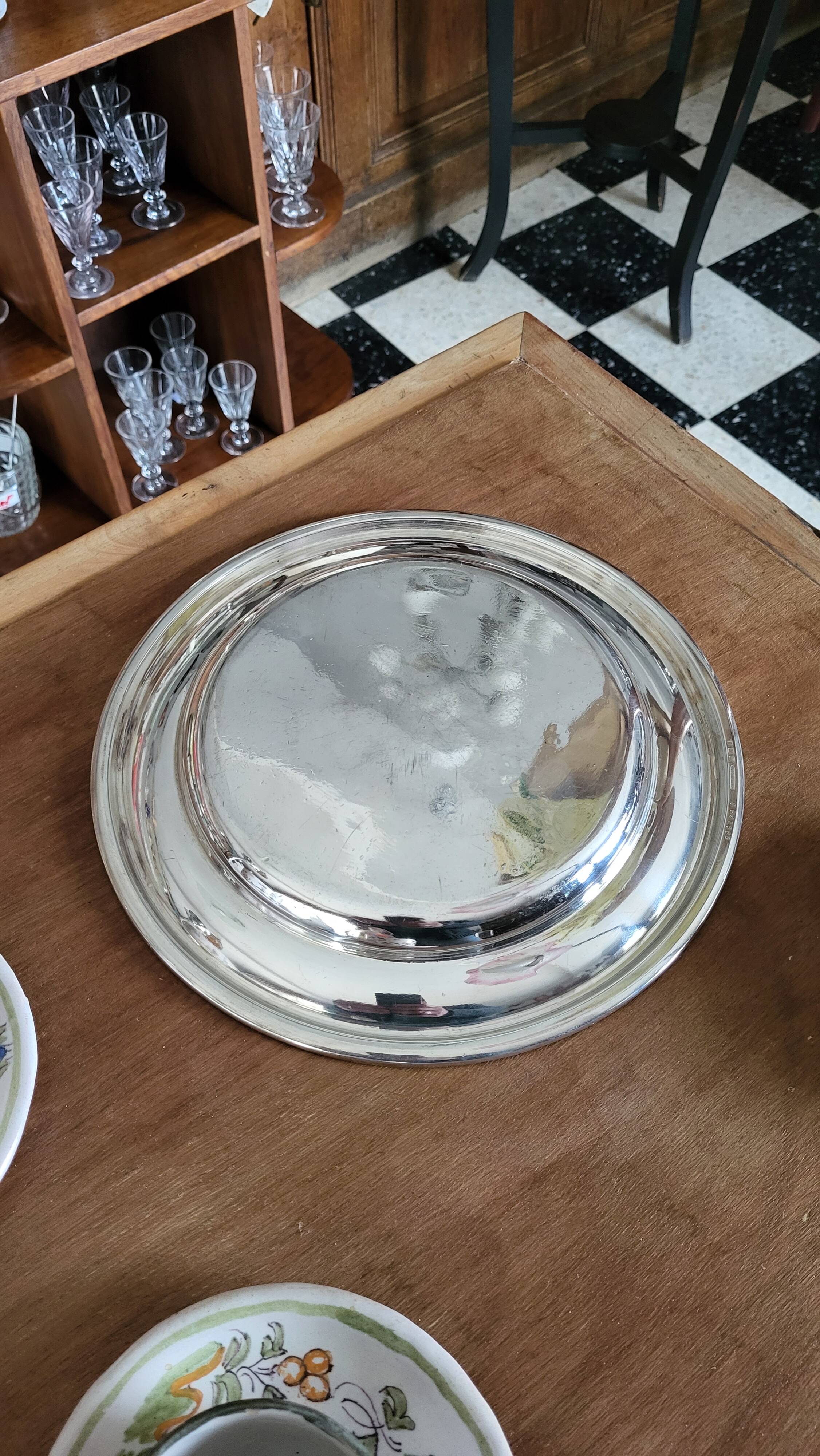 Plat en métal argenté  Christofle