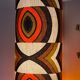 Orange opaline table lamp and vintage fabric
