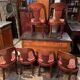 Suite of 6 gondola chairs in solid mahogany period early nineteenth Restoration