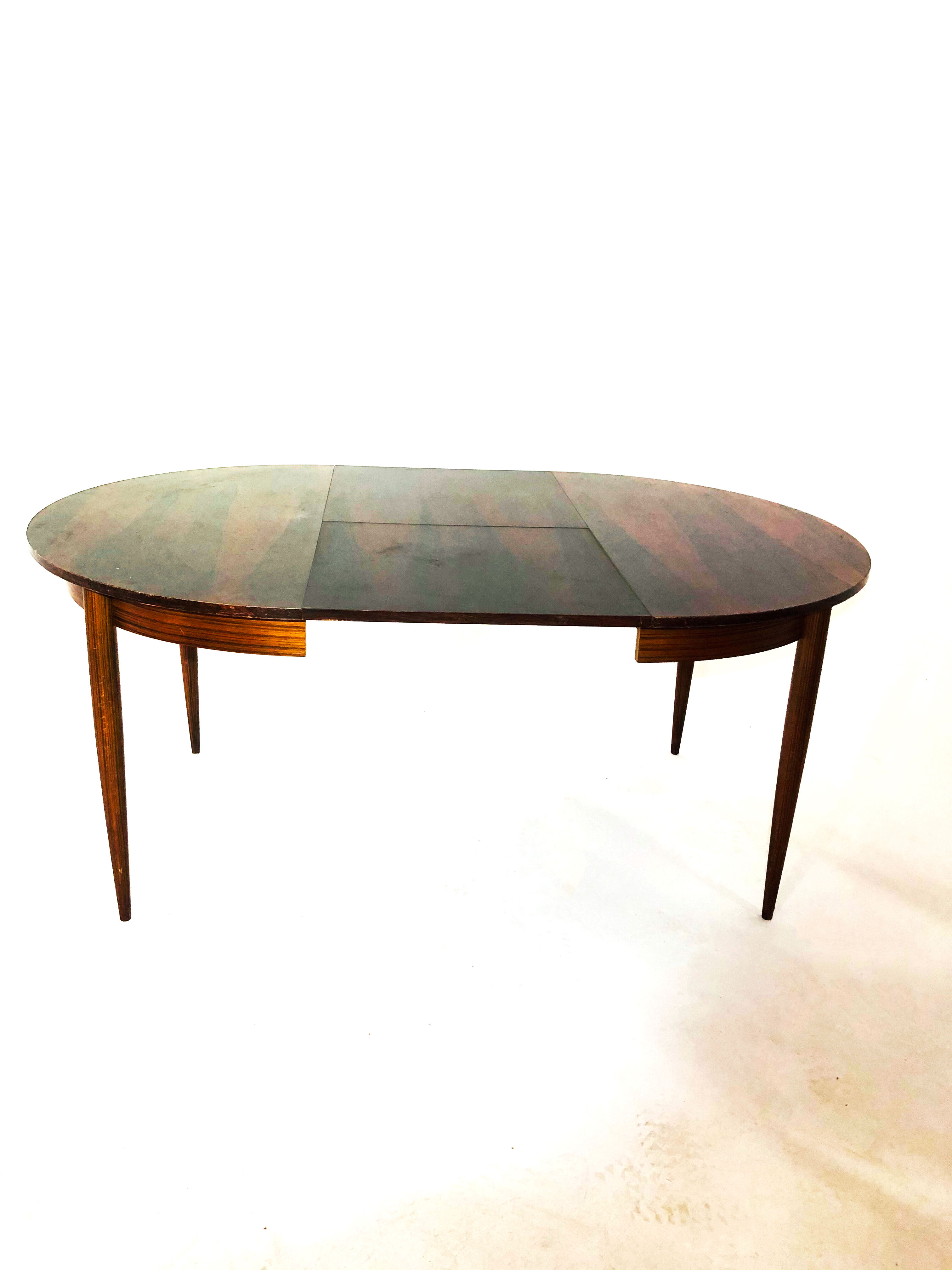 Vintage Scandinavian dining table - rosewood - extension cords