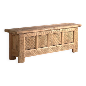 Old carved pine wood buffet – China, around 1900