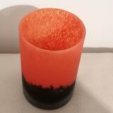 Vase art déco pâte de verre ancien signé Laflor