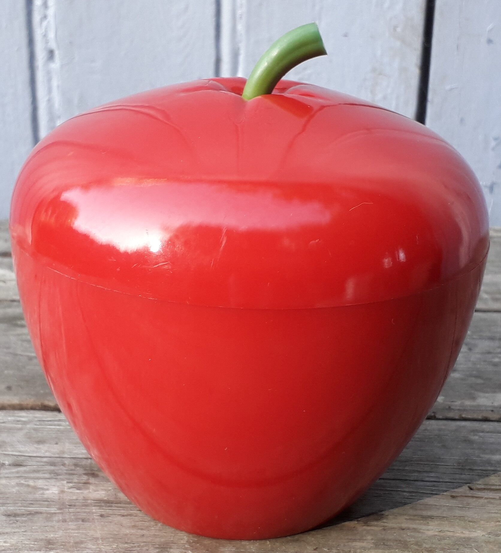 Bucket with red apple ice cream