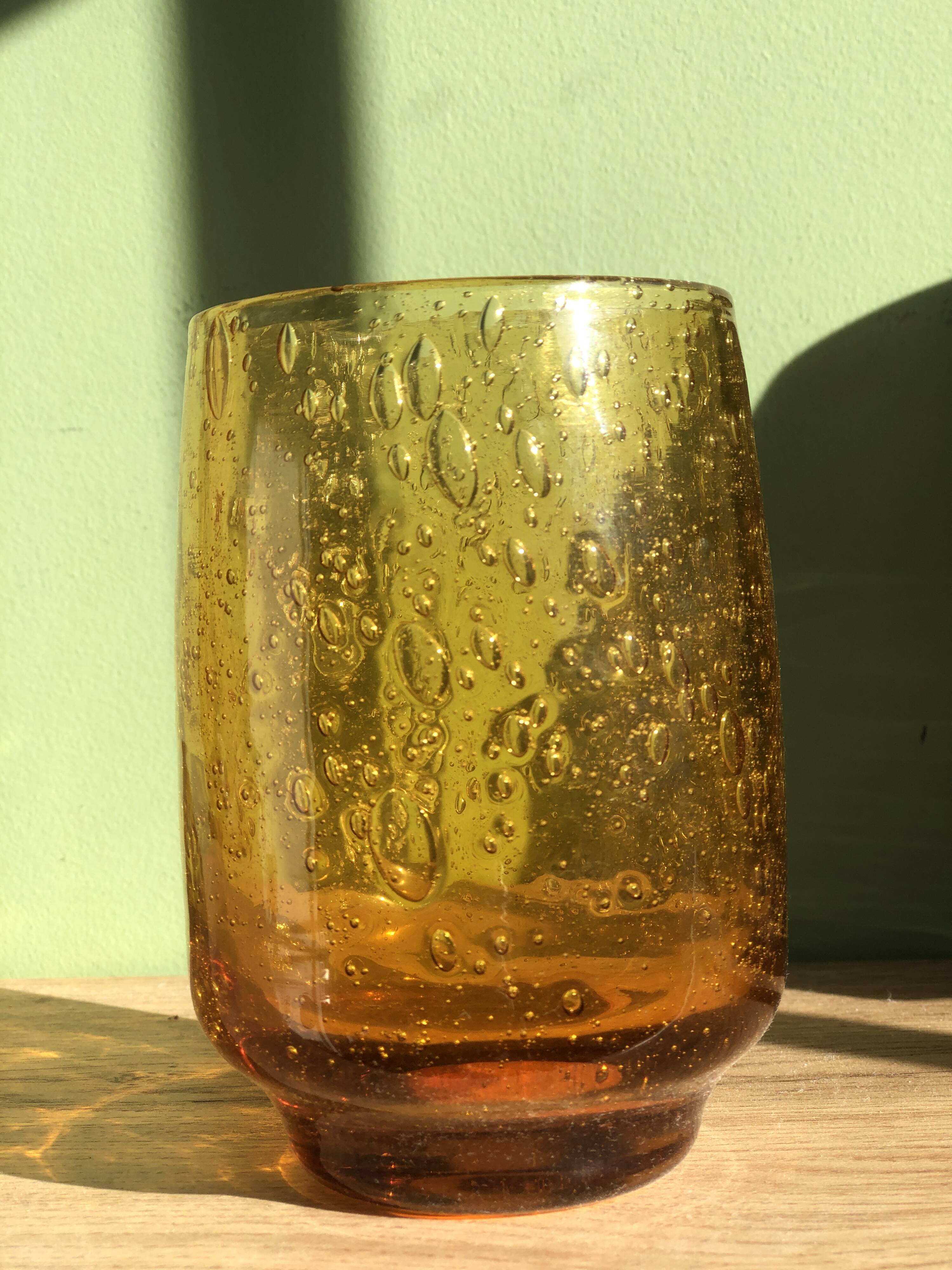 Lot de 6 verres bullés signés Riom