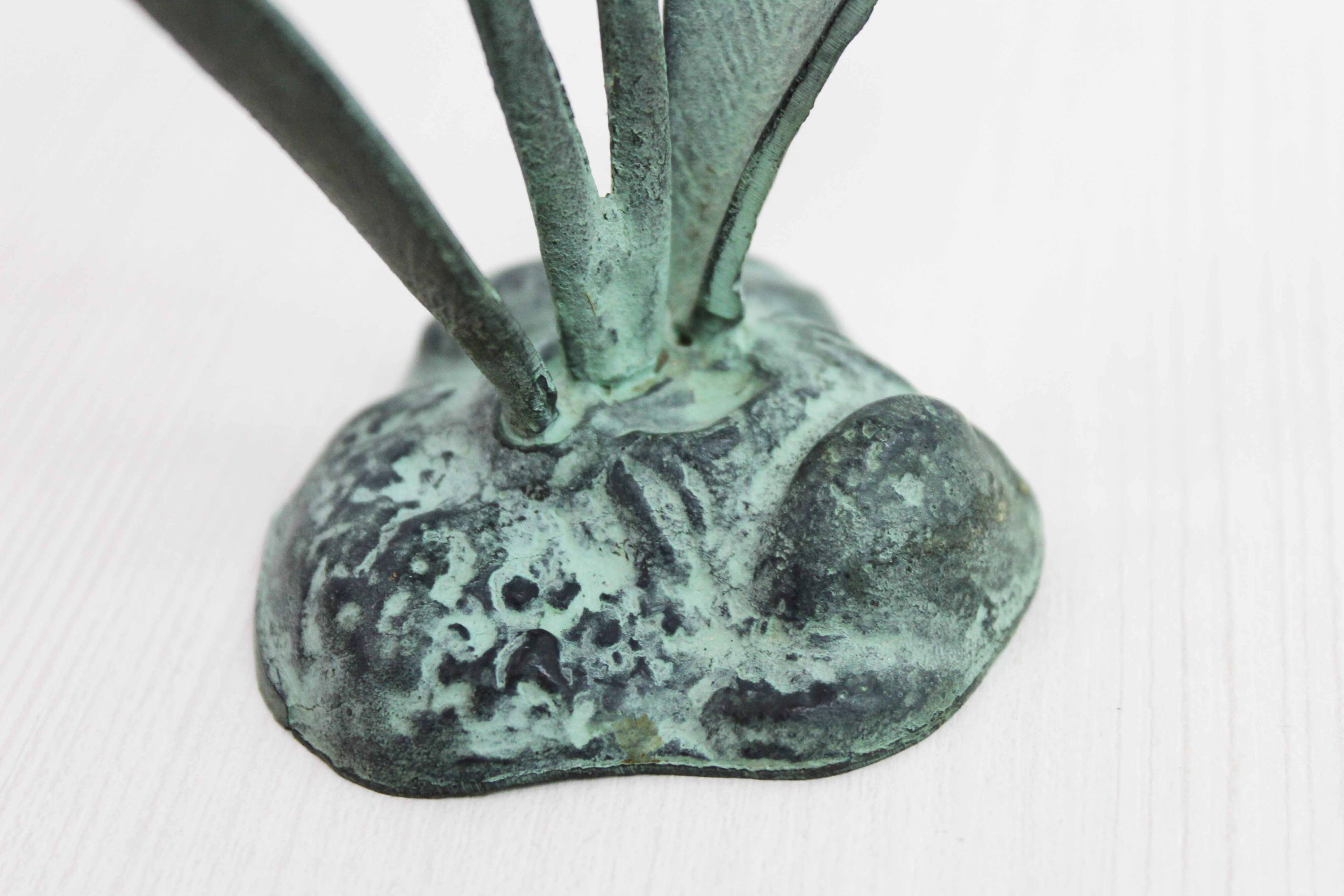 Brass flower candle holder