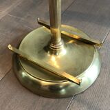 Neoclassical style valet stand in brass and black lacquered wood. French work. Circa 1940