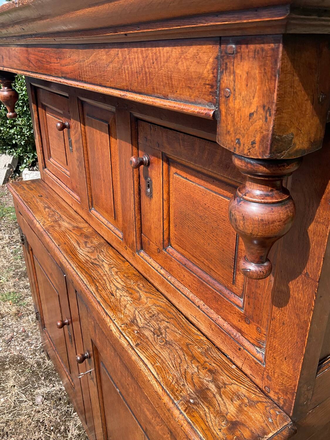 Old 18th century 2-part solid oak dresser