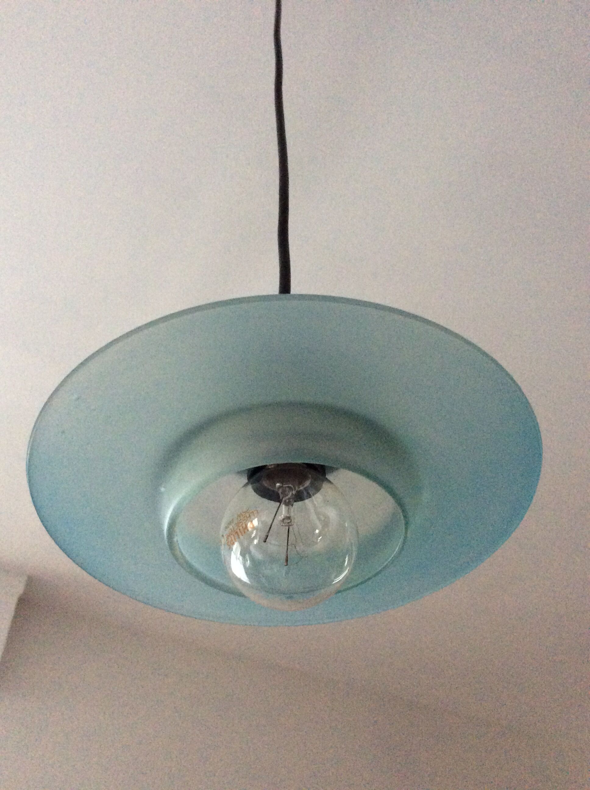 Waterfall chandelier 3 saucers in glass paste 70s-80s