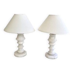 Duo lampes albâtre,