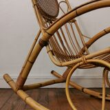 Rocking-chair in balboa and rattan