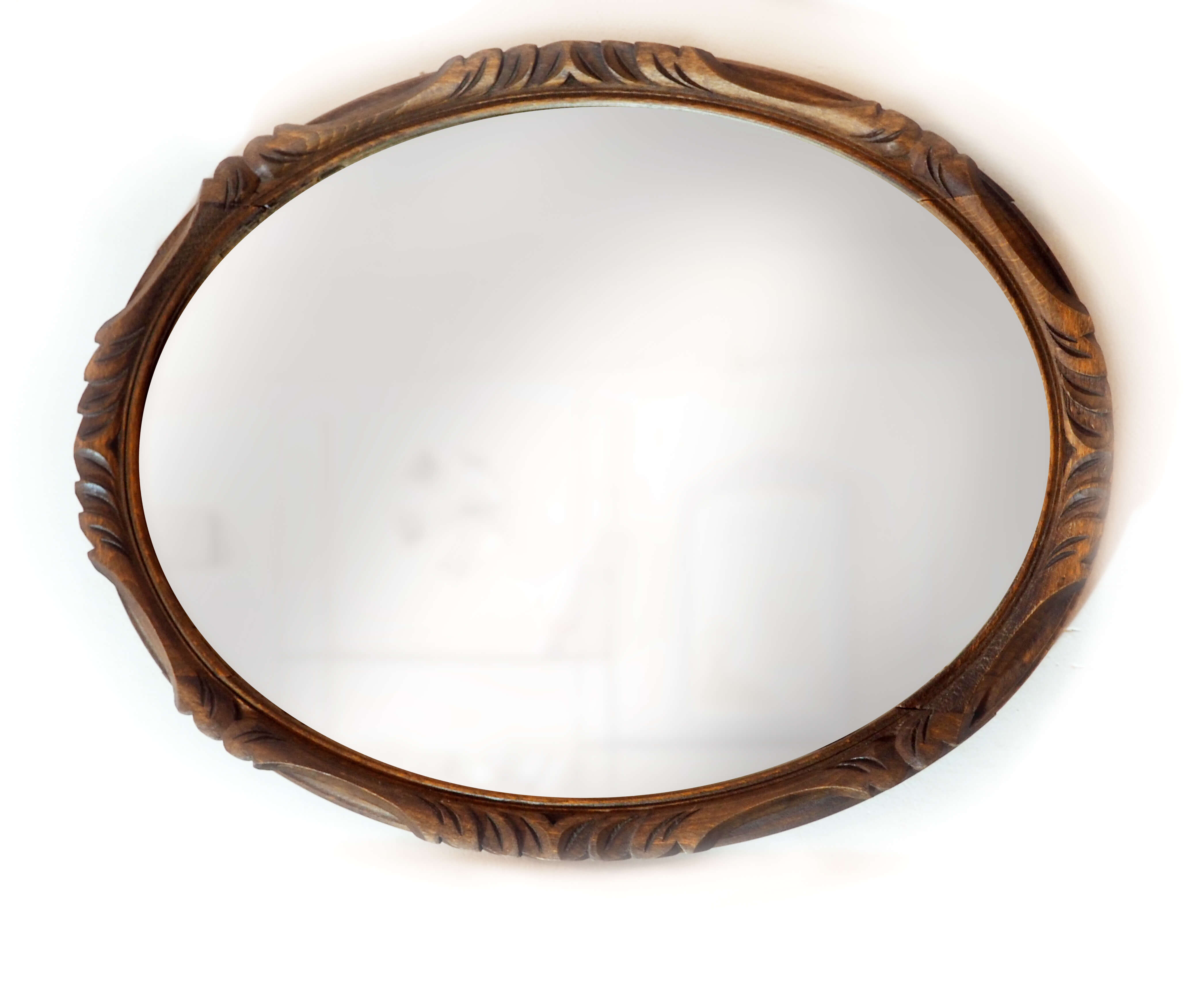 Mirror oval wood 34x44cm