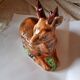Michel Caugant Sixties Earthenware Glazed Deer Terrine Pâté Mold 25 cm